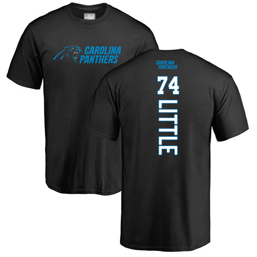Carolina Panthers Men Black Greg Little Backer NFL Football #74 T Shirt